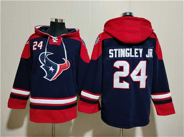 Men's Houston Texans #24 Derek Stingley Jr. Navy Ageless Must-Have Lace-Up Pullover Hoodie,We sell and wholesale Men's Houston Texans #24 Derek Stingley Jr. Navy Ageless Must-Have Lace-Up Pullover Hoodie on line form chian!
